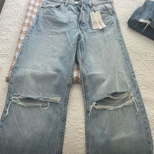 High-rise wide leg jean